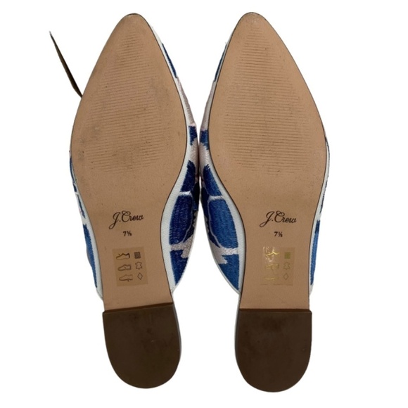 J.CREW - Embroidered Floral Marina Pointed Mules Flats Size 7.5 - Picture 4 of 4